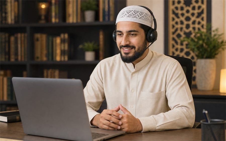 Male Quran Tutor teaching online Quran class