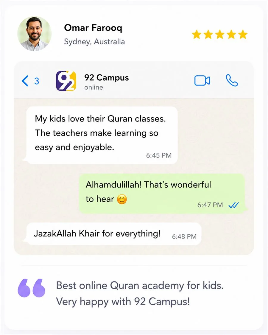 Omar Farooq parent testimonial